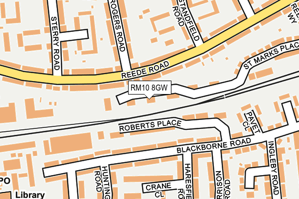 RM10 8GW map - OS OpenMap – Local (Ordnance Survey)