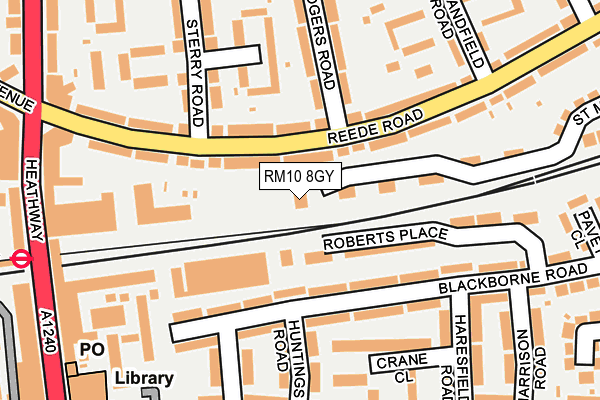 RM10 8GY map - OS OpenMap – Local (Ordnance Survey)