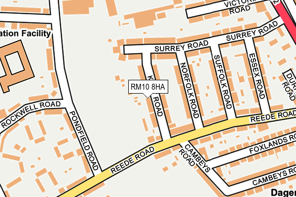 RM10 8HA map - OS OpenMap – Local (Ordnance Survey)