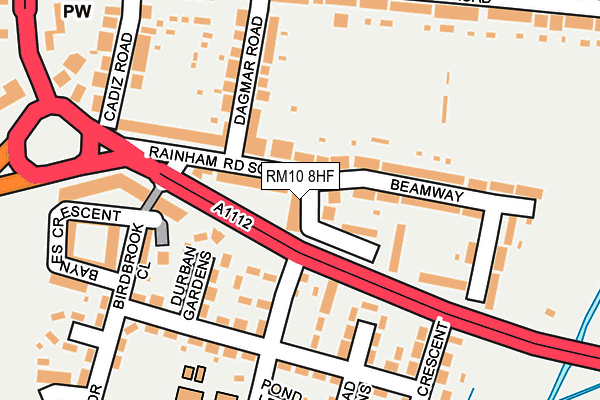 RM10 8HF map - OS OpenMap – Local (Ordnance Survey)