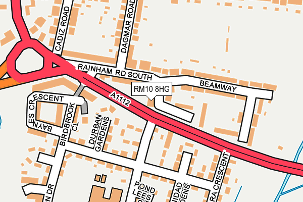 RM10 8HG map - OS OpenMap – Local (Ordnance Survey)