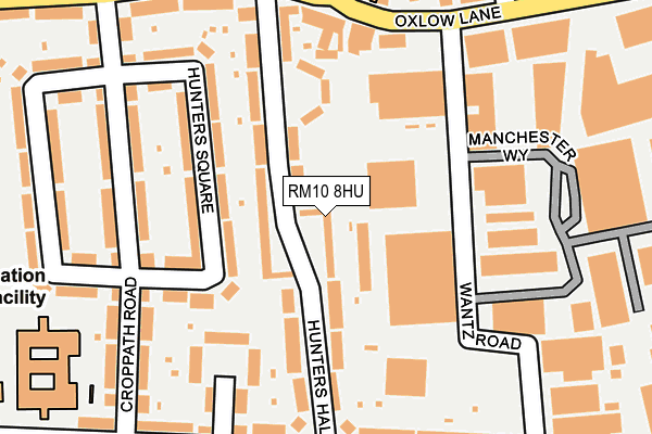 RM10 8HU map - OS OpenMap – Local (Ordnance Survey)