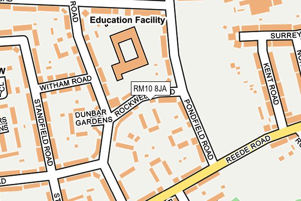 RM10 8JA map - OS OpenMap – Local (Ordnance Survey)