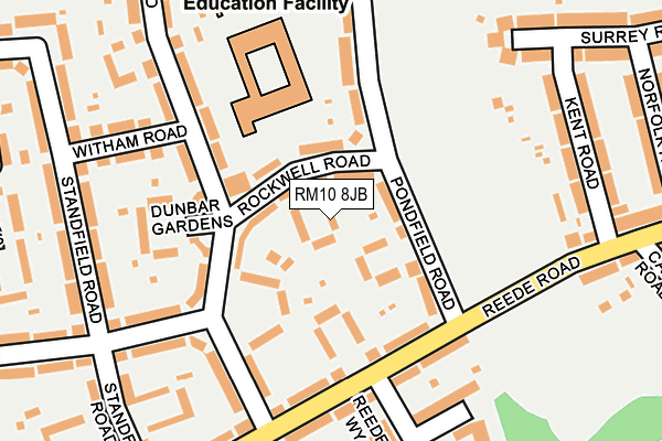 RM10 8JB map - OS OpenMap – Local (Ordnance Survey)