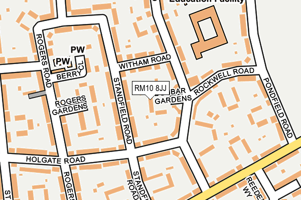 RM10 8JJ map - OS OpenMap – Local (Ordnance Survey)