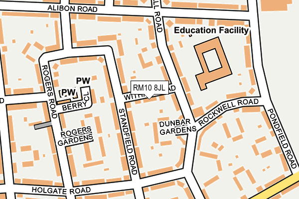 RM10 8JL map - OS OpenMap – Local (Ordnance Survey)