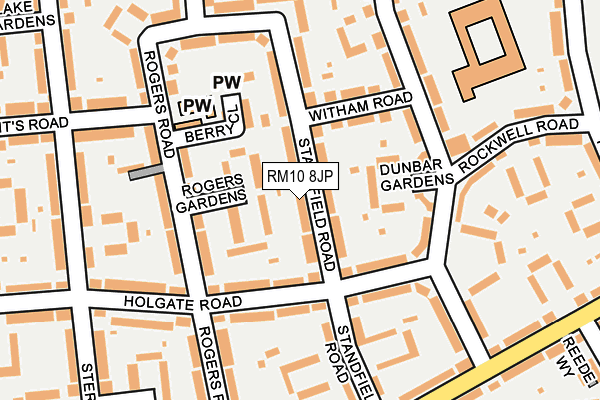RM10 8JP map - OS OpenMap – Local (Ordnance Survey)