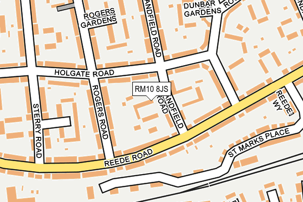 RM10 8JS map - OS OpenMap – Local (Ordnance Survey)