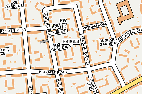 RM10 8LB map - OS OpenMap – Local (Ordnance Survey)