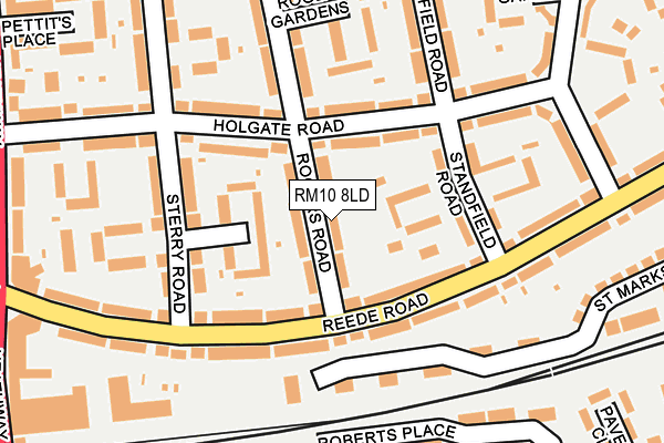 RM10 8LD map - OS OpenMap – Local (Ordnance Survey)