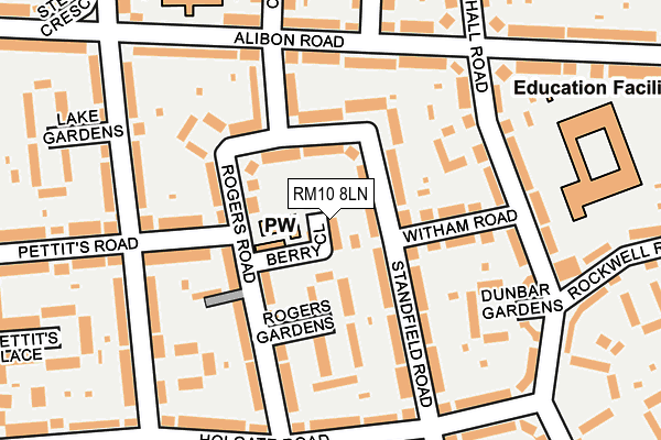 RM10 8LN map - OS OpenMap – Local (Ordnance Survey)