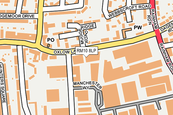 RM10 8LP map - OS OpenMap – Local (Ordnance Survey)