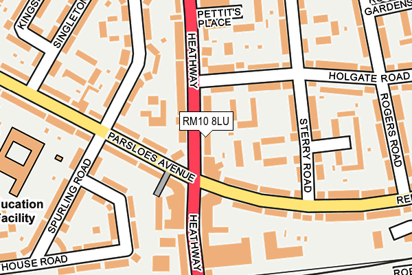 RM10 8LU map - OS OpenMap – Local (Ordnance Survey)