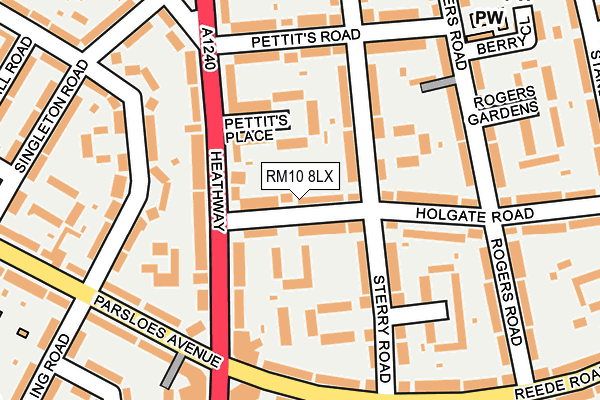 RM10 8LX map - OS OpenMap – Local (Ordnance Survey)