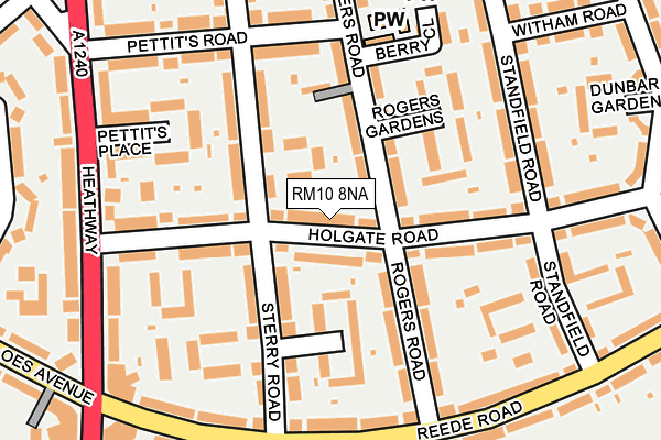 RM10 8NA map - OS OpenMap – Local (Ordnance Survey)