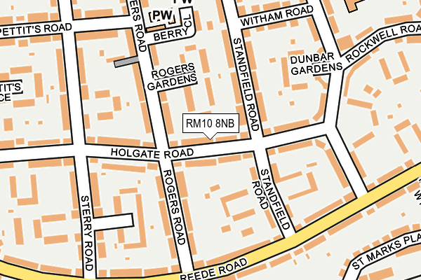 RM10 8NB map - OS OpenMap – Local (Ordnance Survey)