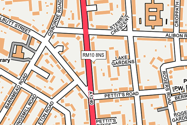 RM10 8NS map - OS OpenMap – Local (Ordnance Survey)