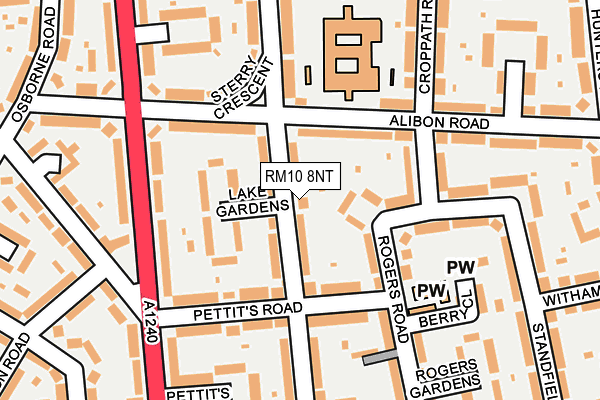 RM10 8NT map - OS OpenMap – Local (Ordnance Survey)