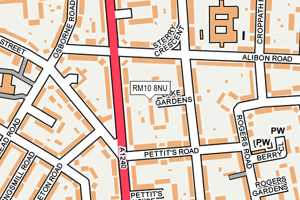 RM10 8NU map - OS OpenMap – Local (Ordnance Survey)