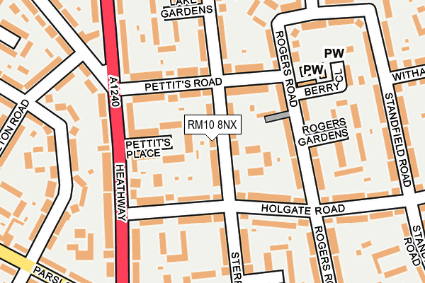RM10 8NX map - OS OpenMap – Local (Ordnance Survey)