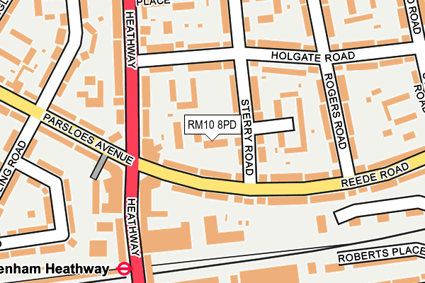 RM10 8PD map - OS OpenMap – Local (Ordnance Survey)