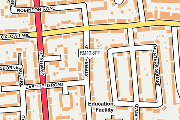 RM10 8PT map - OS OpenMap – Local (Ordnance Survey)