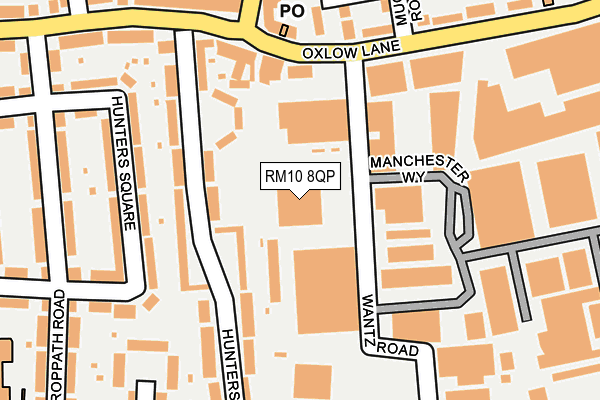 RM10 8QP map - OS OpenMap – Local (Ordnance Survey)