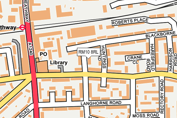 RM10 8RL map - OS OpenMap – Local (Ordnance Survey)