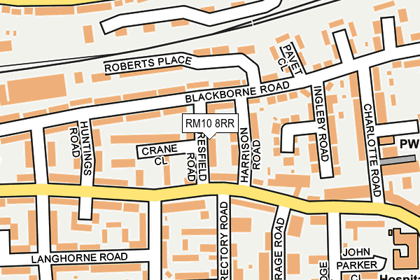 RM10 8RR map - OS OpenMap – Local (Ordnance Survey)