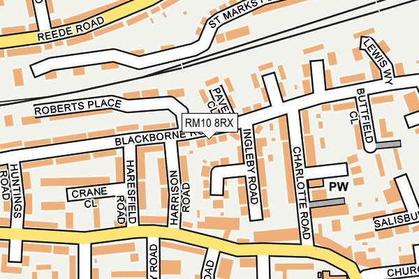 RM10 8RX map - OS OpenMap – Local (Ordnance Survey)