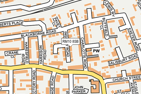 RM10 8SB map - OS OpenMap – Local (Ordnance Survey)