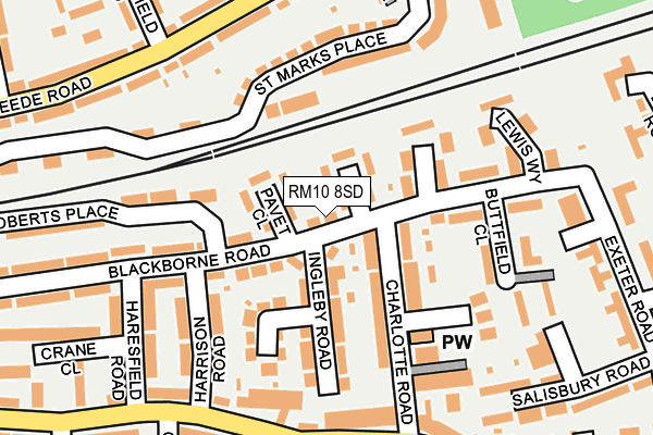 RM10 8SD map - OS OpenMap – Local (Ordnance Survey)