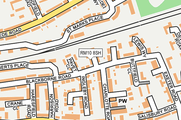 RM10 8SH map - OS OpenMap – Local (Ordnance Survey)