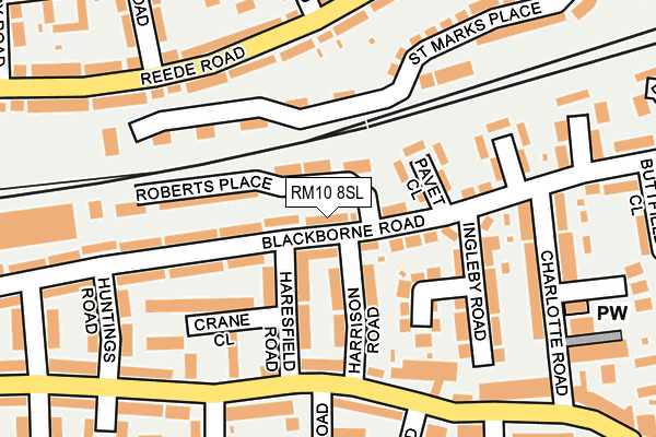 RM10 8SL map - OS OpenMap – Local (Ordnance Survey)