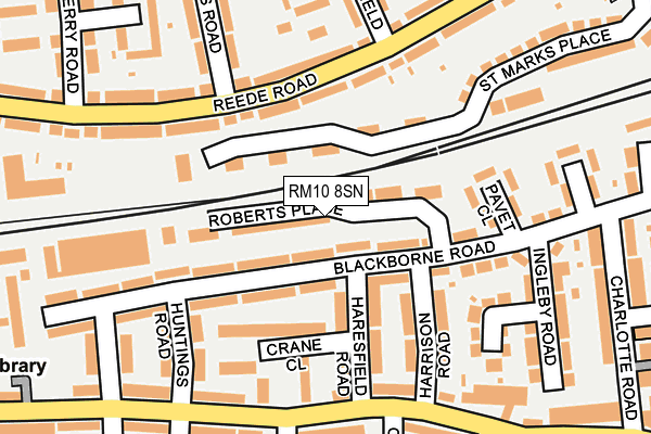 RM10 8SN map - OS OpenMap – Local (Ordnance Survey)