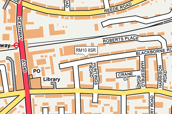 RM10 8SR map - OS OpenMap – Local (Ordnance Survey)