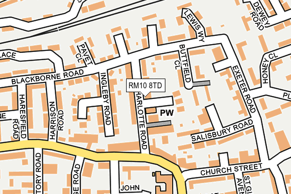 RM10 8TD map - OS OpenMap – Local (Ordnance Survey)