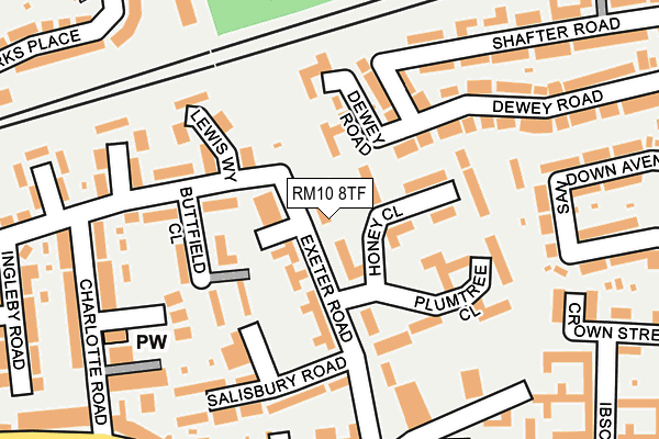 RM10 8TF map - OS OpenMap – Local (Ordnance Survey)
