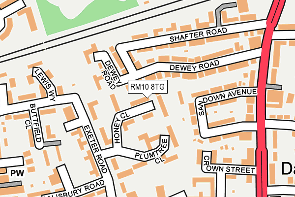 RM10 8TG map - OS OpenMap – Local (Ordnance Survey)