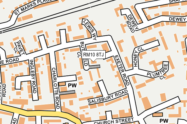 RM10 8TJ map - OS OpenMap – Local (Ordnance Survey)