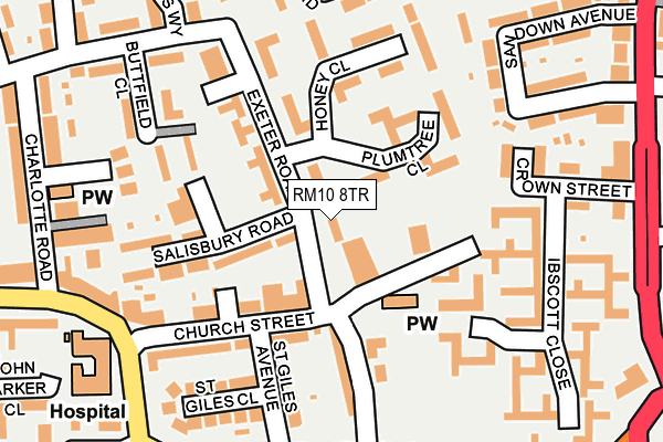 RM10 8TR map - OS OpenMap – Local (Ordnance Survey)