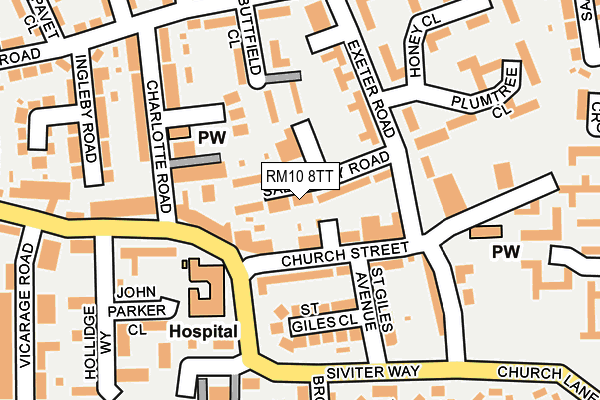 RM10 8TT map - OS OpenMap – Local (Ordnance Survey)