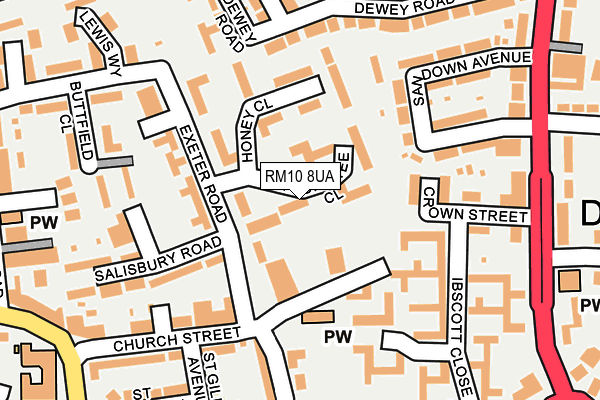 RM10 8UA map - OS OpenMap – Local (Ordnance Survey)