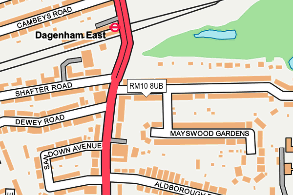 RM10 8UB map - OS OpenMap – Local (Ordnance Survey)