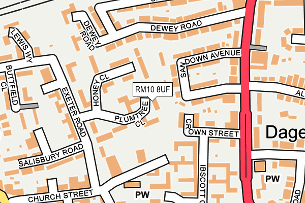 RM10 8UF map - OS OpenMap – Local (Ordnance Survey)