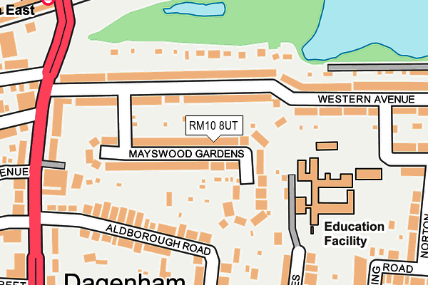 RM10 8UT map - OS OpenMap – Local (Ordnance Survey)