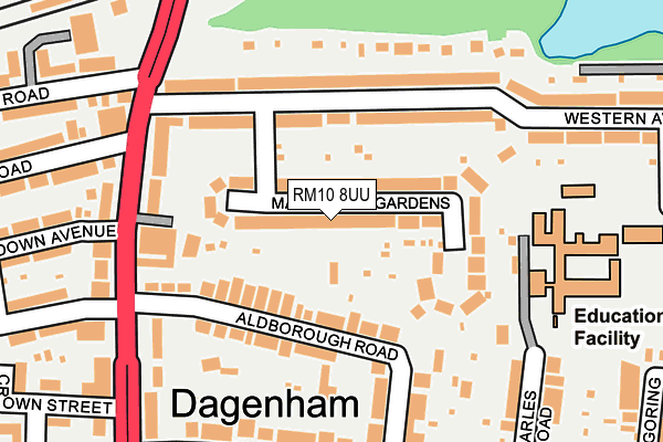 RM10 8UU map - OS OpenMap – Local (Ordnance Survey)