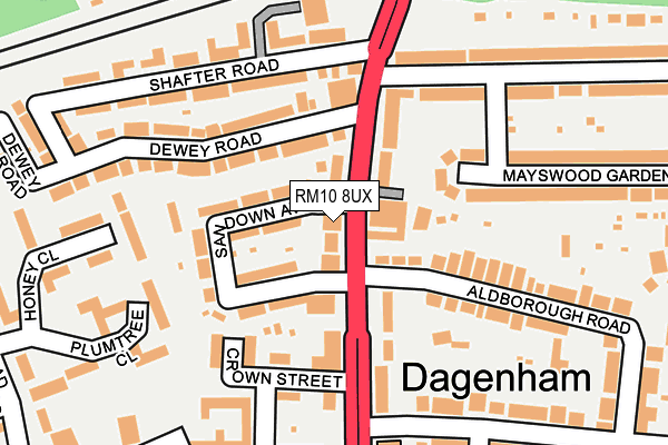 RM10 8UX map - OS OpenMap – Local (Ordnance Survey)