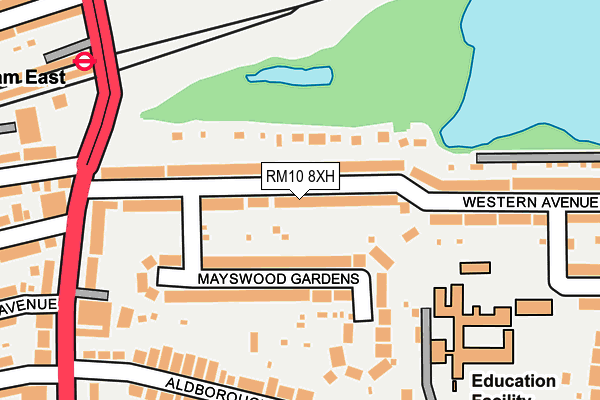 RM10 8XH map - OS OpenMap – Local (Ordnance Survey)