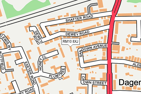 RM10 8XJ map - OS OpenMap – Local (Ordnance Survey)